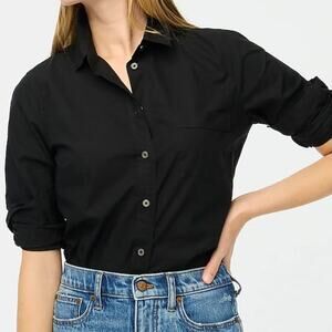 NWT Madewell Button-up Cotton-blend Poplin Shirt Signature Fit M Petite